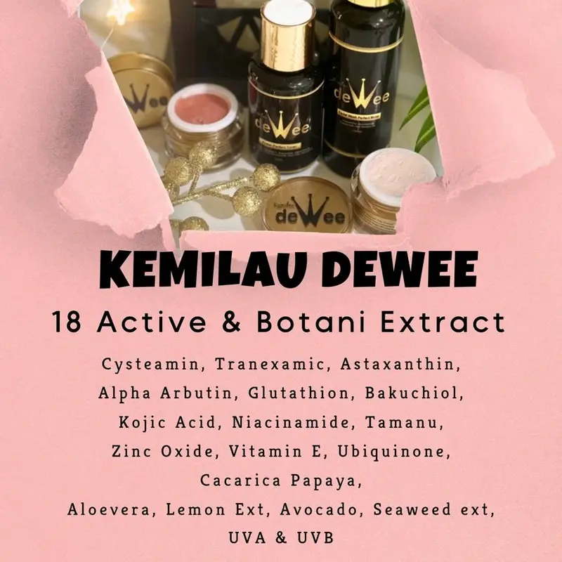 Kemilau Dewee Paket Power Perfect 100% ORI untuk wajah flek bandel,bekas jerawat,susah cerah 2