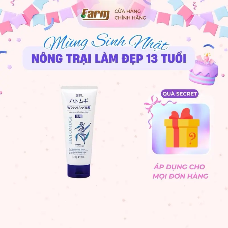 Sữa Rửa Mặt Hatomugi Cleaning & Facial Whitening 130g Cleansing