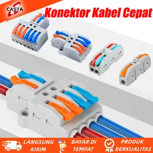 CASTA Konektor Kabel Listrik Cepat 32A 400V – Quick Wire Connector dengan Tuas, Pilihan 1 In 1 Out / 2 In 2 Out / 2 In 4 Out, Untuk Kabel Serabut & Kawat