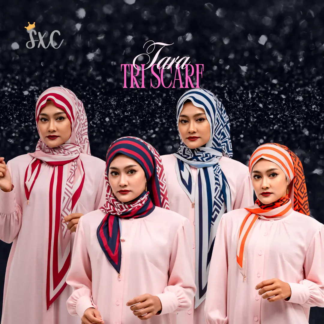 SXC - Tara Tri Scarf - Premium Korean Chiffon
