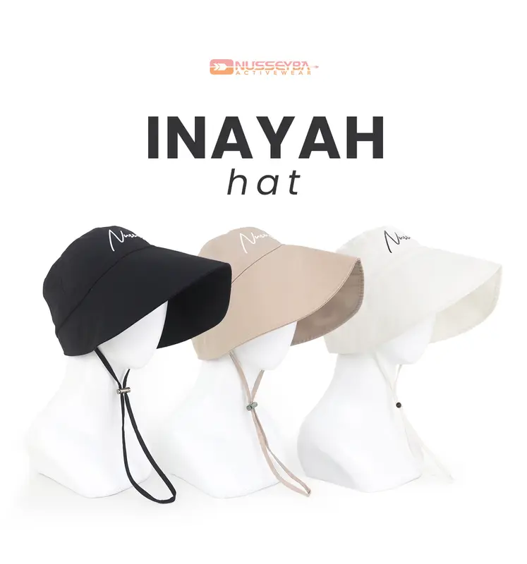 Nusseyba - Inayah Hat - Topi Haji dan Umroh  - Topi Pantai  dewasa -Topi Umrah Wanita - Topi Olahraga Sporty - Topi Nagita Slavina - Pelindung Matahari Outdoor 1