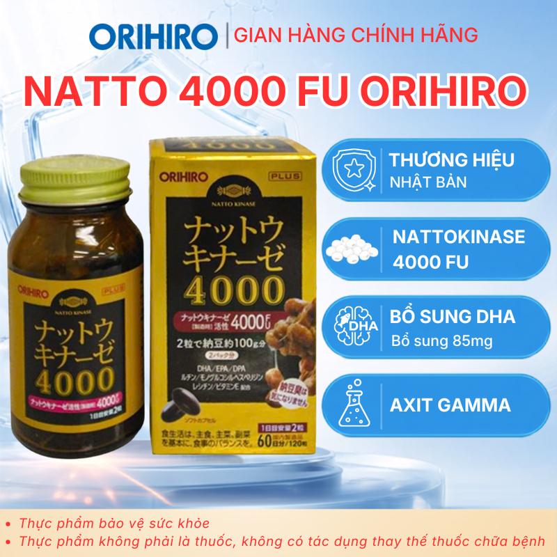 Viên uống Nattokinase 4000 Orihiro 120 viên Tăng Cường Tuần Hoàn Máu - ORIHIRO NHẬT BẢN