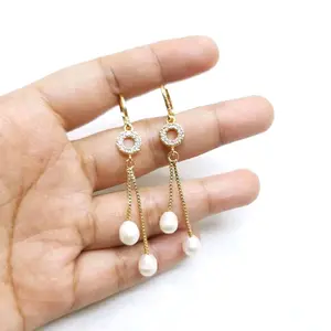 Gratis Gelang - Anting Permata Bulat Mutiara Tawar Oval Bersertifikat