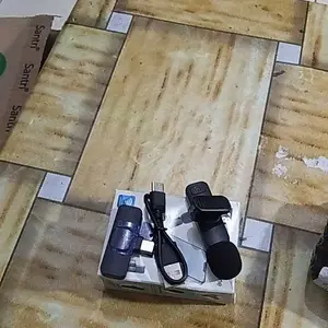 K8 Microphone Wireless Clip On Mic Mikrofon Nirkabel HP Vlogging Podcast Noise Reduction