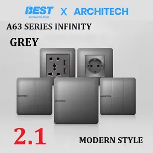SAKLAR INFINITY GREY A63 ARCHITECH /STOP KONTAK/ SAKELAR/ CETEKAN SAKLAR RUMAH