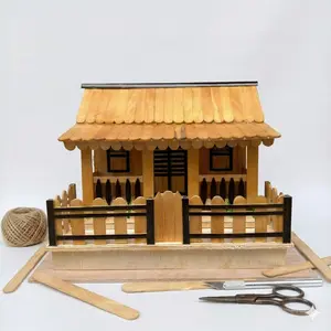 Miniatur Rumah adat khas betawi dari stik kayu