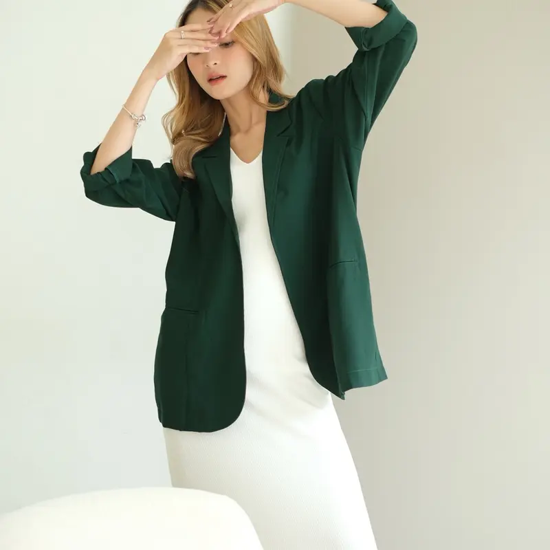 On Sunday - Hijau Botol Blazer -  Top Wanita -  Atasan - Blazer -  Casual - Formal 1