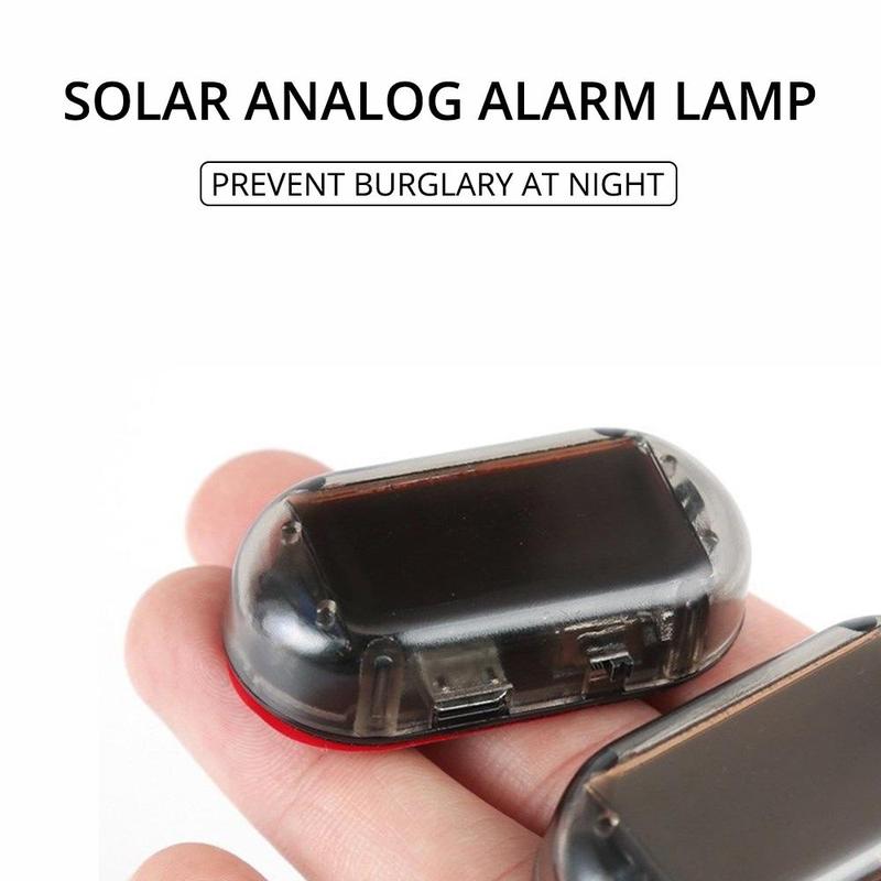 Car Solar Powered Security Dummy Alarm Wireless Warning Anti-Theft Caution Lamps LED Flashing Imitation Decorative Lights 3