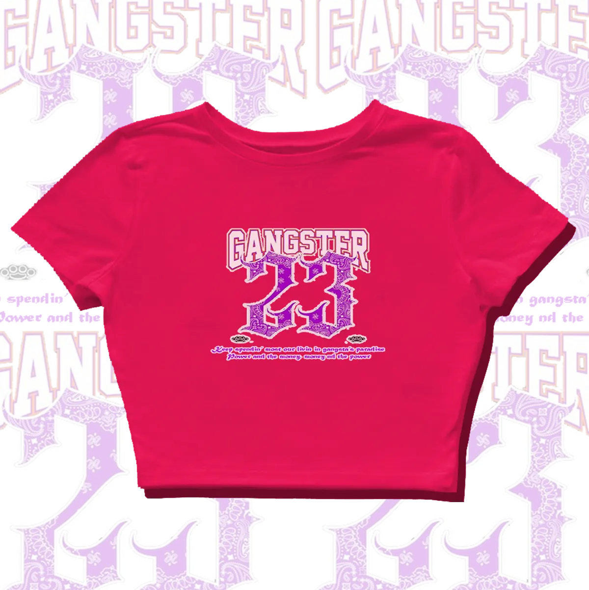 Kaos Gangsta Croptop // Crop Tee // Baby Tee Atasan Wanita Korean Style