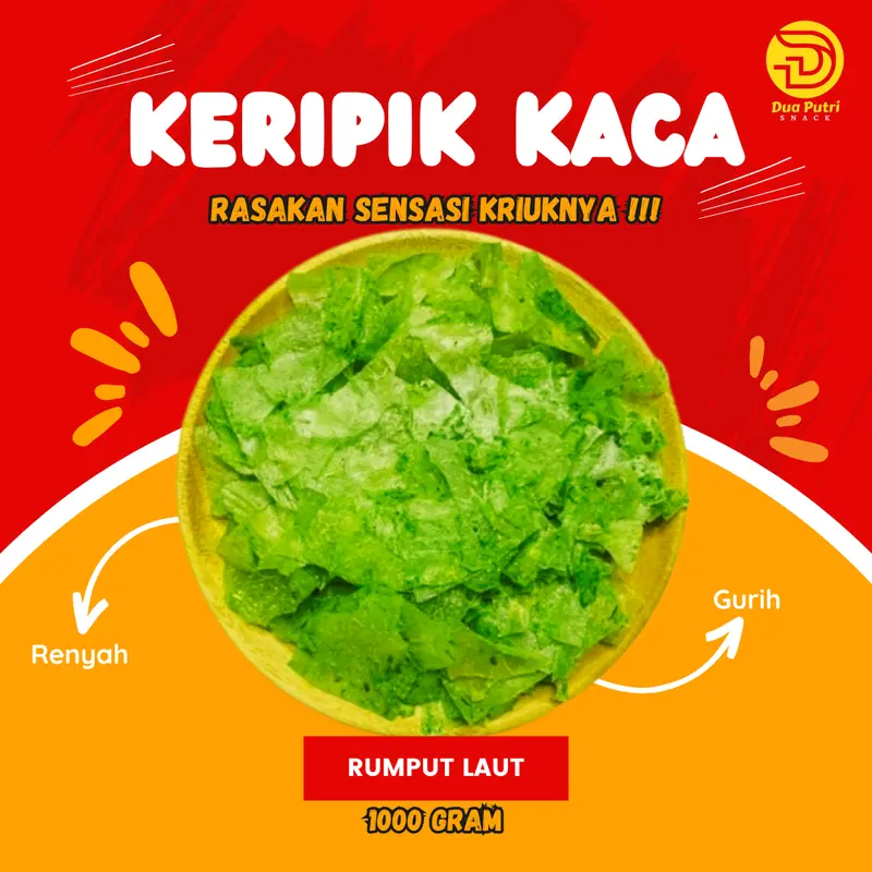 KERIPIK KACA RASA RUMPUT LAUT kripca beledag Snack Food Kripik cemilan kering Kripik keripik kaca well 1