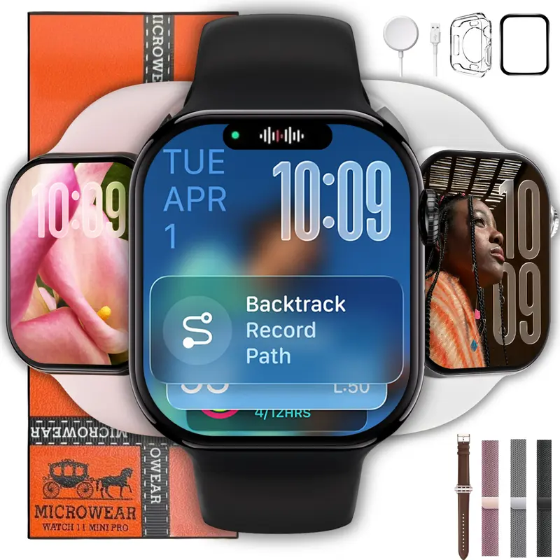 【Microwear】Relógio Smartwatch W11 Pro mini 42mm Responde Whatsapp Série 11 Tela Amoled À Prova D'água IP68 + Brindes