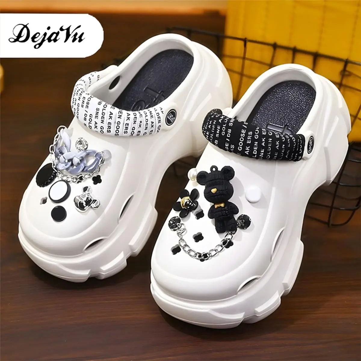 Dejavu Sandal Slop EVA Baim Karet Tebal 7 Cm Sandal Wedges Rumahan Anti Slip Sendal Karet Jelly Tebal Empuk HSN199