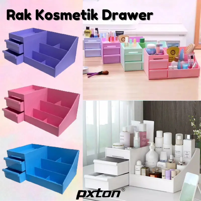 PXTON [COD] Rak Kosmetik Drawer / Kotak Penyimpanan / Makeup Skincare Organizer / Storage Box Make Up / Tempat Murah Meriah Keranjang Aksesoris Anting Perhiasan 0