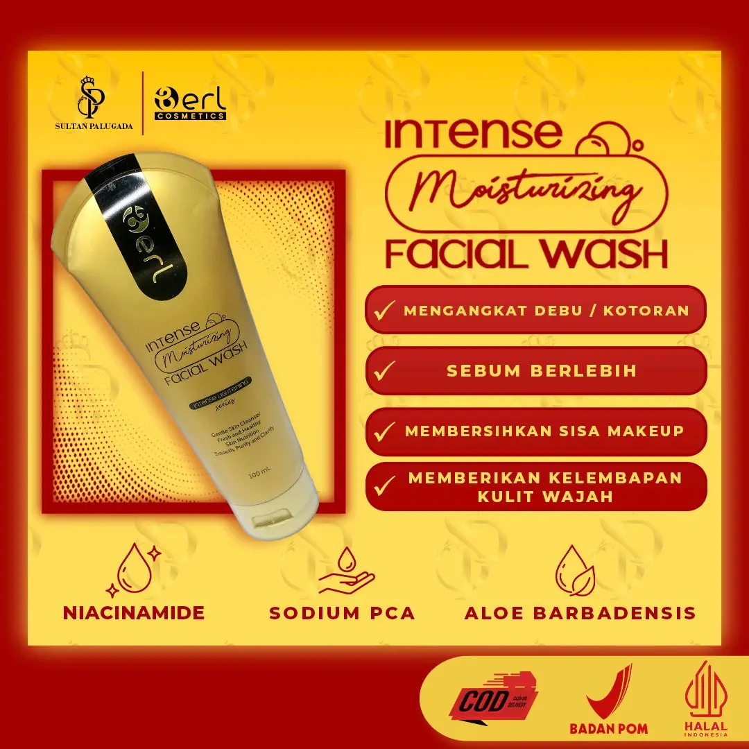 B Erl Cosmetics Moisturizing Facial Wash PENCUCI WAJAH B ERL Membersihkan Kotoran, Minyak, dan Sisa MakeUp - Wajah, Muka Berlofficialstore berlofficialshop berlofficial Cleanser Mencerahkan Niacinamide Vitamin Acid pembersih face Extract Hitam