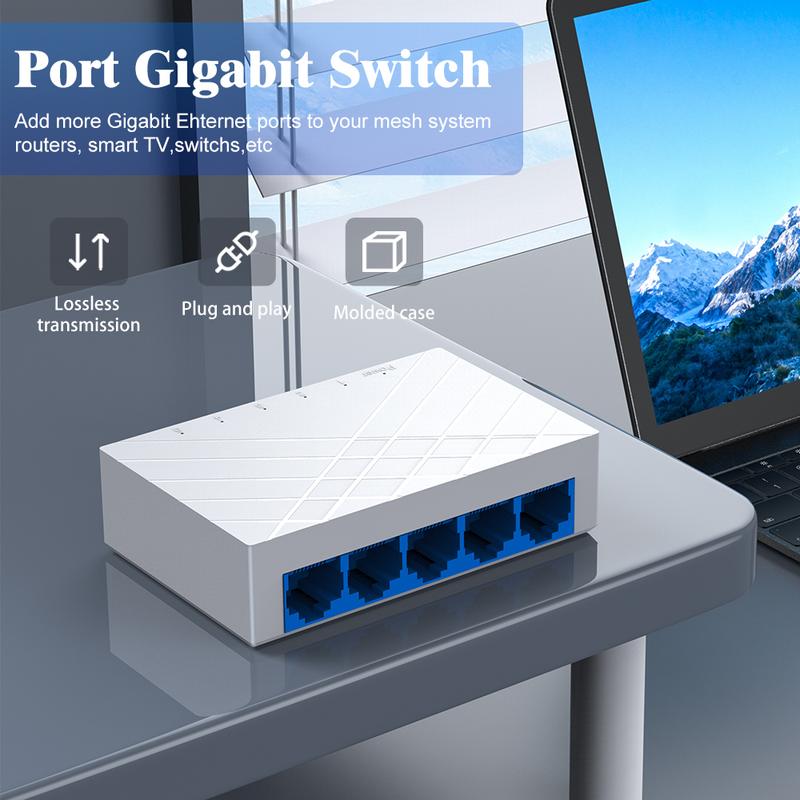 Product Introduction of White 8-Port Gigabit Switch | Plug-and-Play Cooling Design | Home Office & Gaming Ready (TikTok Verified) 0