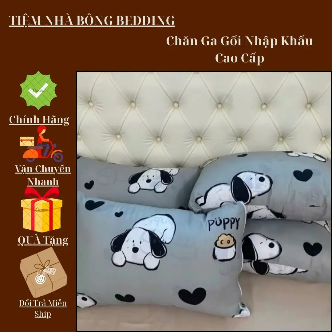 Combo 4 ruột gối đầu cao cấp nhiều màu sắc kích thước 45x65 - Ruột bông gòn kháng khuẩn