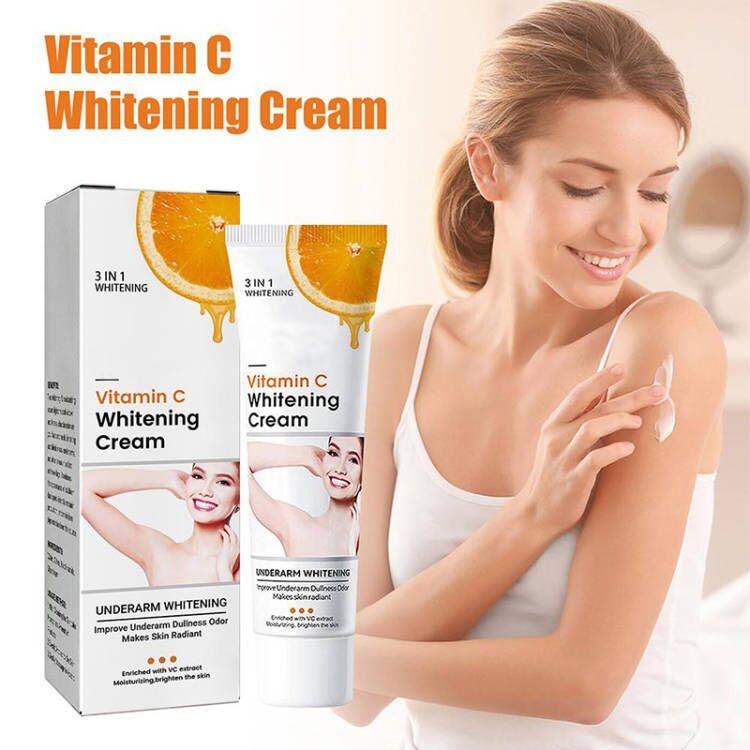 SADOER 50g Vitamin C Whitening Cream For Dark Skin Lighten Pigment Body Brighten Cream Moisturizer Skin Care Product