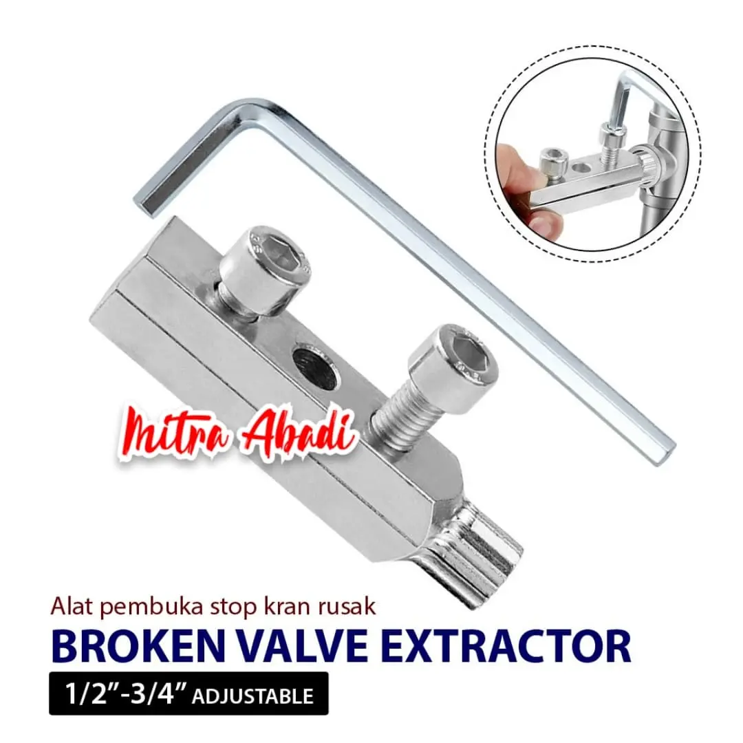 Broken Valve Extractor 1/2 in 3/4 inch Adjustable / Alat Pembuka Stop Kran Air Rusak
