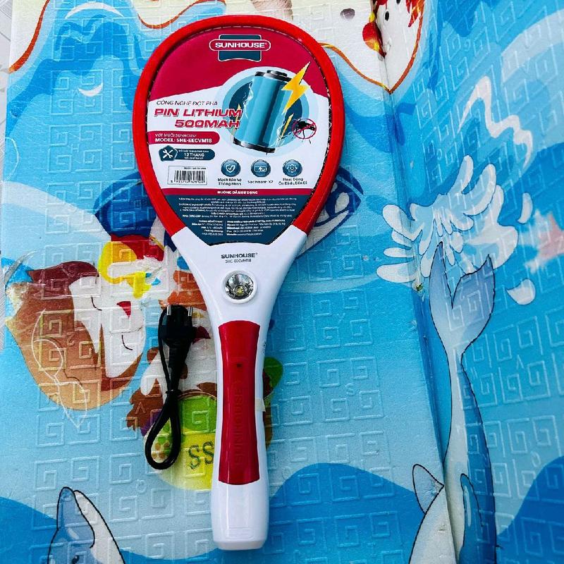  Vợt muỗi SUNHOUSE dòng cao cấp SHE-EECVM18  có dây sạc 