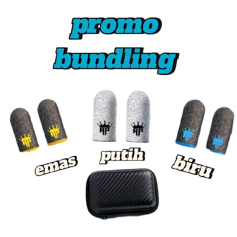 promo bundling dapet 3 varian sarung jempol APKING kuning emas putih biru bonus box besar carbon Games 4