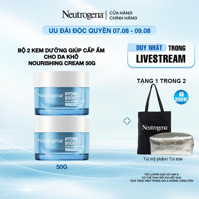 Bộ 2 Kem dưỡng giúp cấp ẩm cho Da khô Neutrogena Hydro Boost Hyaluronic Acid Nourishing Cream 50g - Skincare Nữ | Chăm sóc da | Làm đẹp da Dưỡng Ẩm Da