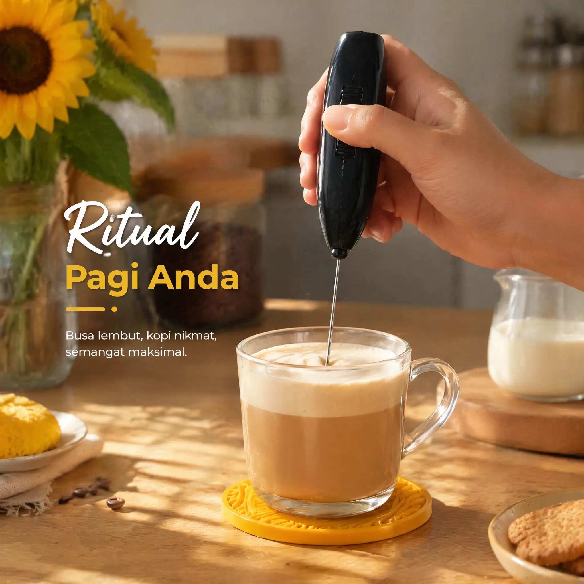 3IN1 Pembuih Susu Kopi Electric Mixer Hand Mixer Portable USB 4Watt Blender Milk Coffee Pengocok Telur