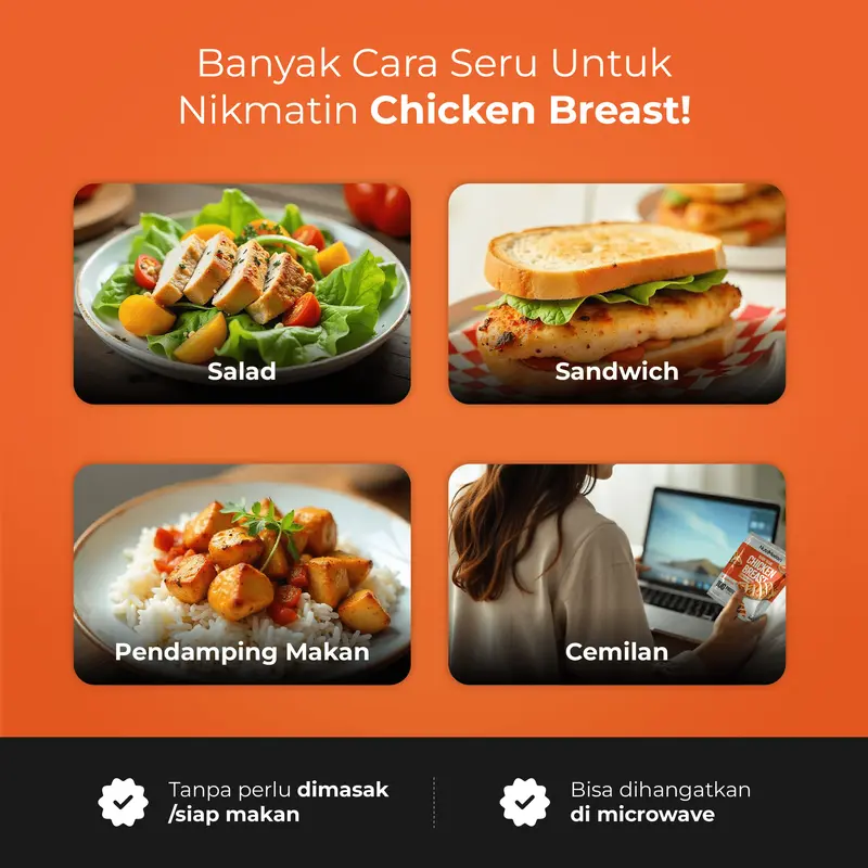 (Coach) Nutrimotion - Chicken Breast - Dada Ayam Siap Makan Tinggi Protein - Cemilan Sehat yang Rendah Lemak 4