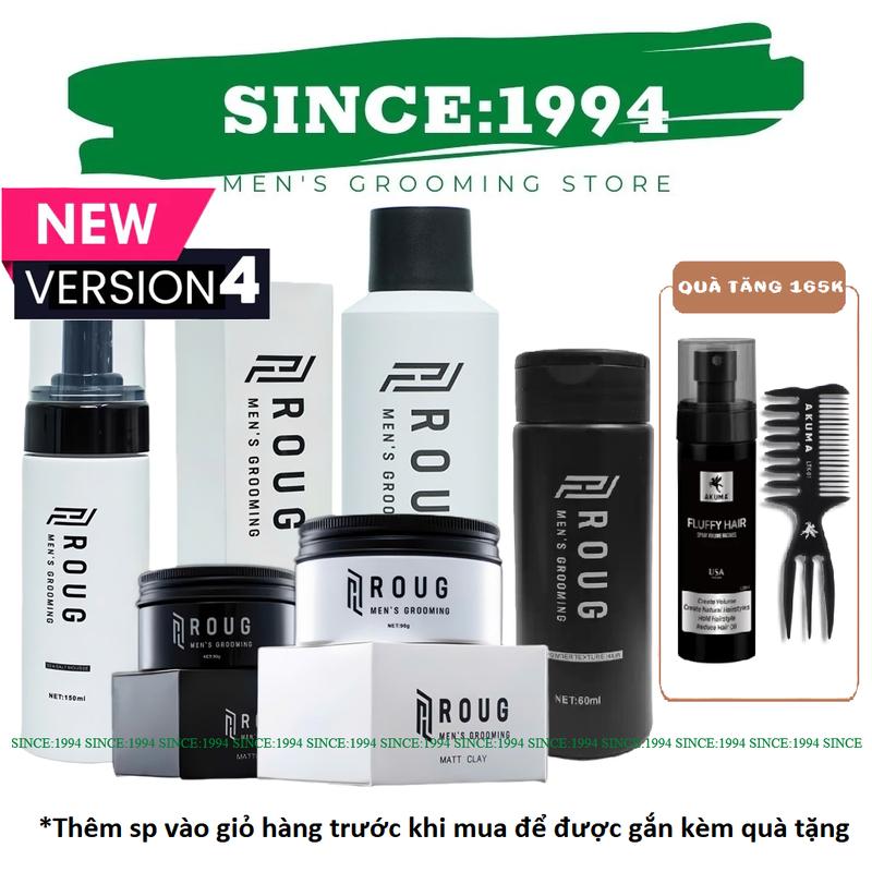  ROUG | Sáp vuốt tóc Gôm xịt tóc Roug Matt Clay Matte Clay Bọt tạo phồng Roug Xịt tạo phồng 