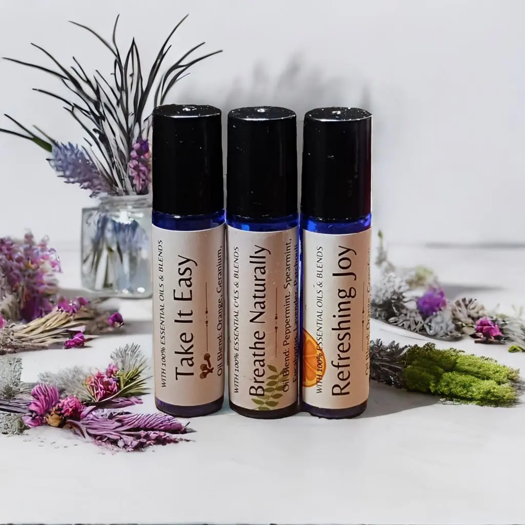 100% All Natural Essential Oil Perfume Roller Travel Size Roller Ball Blend Aromatherapy Gift Scent Healthy Wellness Healthcare Portable Perfume