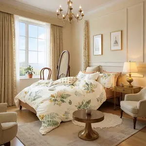 BeSTAR BISA COD Bedcover 1 Set Sprei Lengkap Motif Valentina Mix Cream Two Tone New Katalog Free Tas Bedcover Bunga Aesthetic Termasuk Sprei Sarung Bantal Sarung Guling