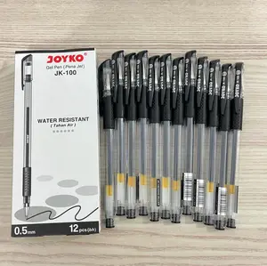 Joyko Pulpen Gel JK-100 0.5 mm Tahan Air 12pcs/12pcs Pensil Jet Water Resistant
