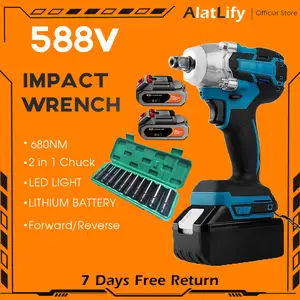 impact pembuka baut 21V Baterai Semua motor tembaga Cordless Kunci Impact 588VF / 388VF Impak Buka Motor