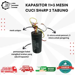 KAPASITOR  11+3 MICRO UNTUK MESIN CUCI SH4RP 2 TABUNG