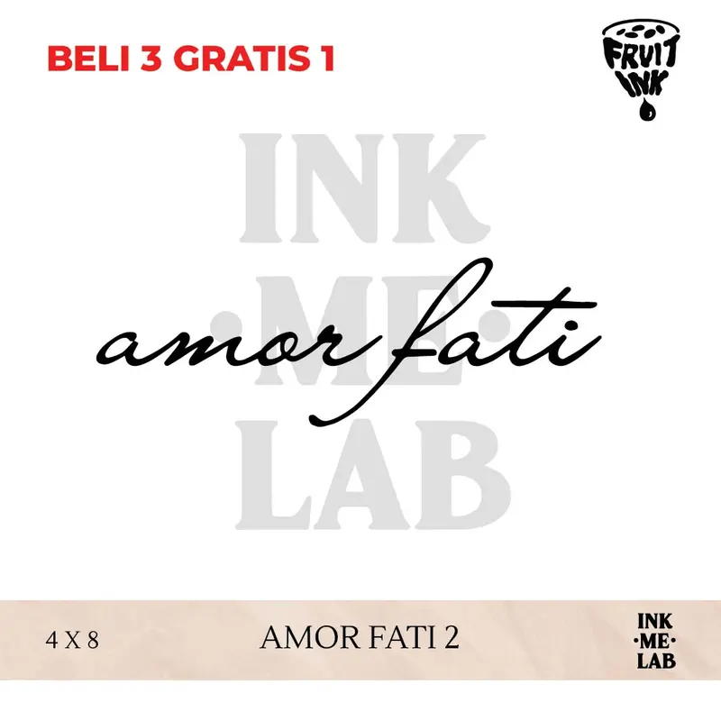 AMOR FATI 2 FRUIT INK TATTO 4x8cm BY INKME.LAB 0