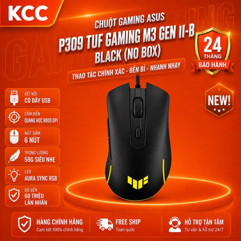 CHUỘT GAMING ASUS P309 TUF GAMING M3 GEN II-B BLACK NO BOX ( KHÔNG VỎ HỘP ) - NEW BẢO HÀNH 24 THÁNG