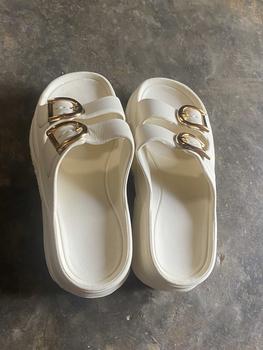 Product Review of Sandal Strip Wedges Wanita 720m Bahan Karet EVA Anti Slip Anti Licin Kekinian Trend from r**a 0
