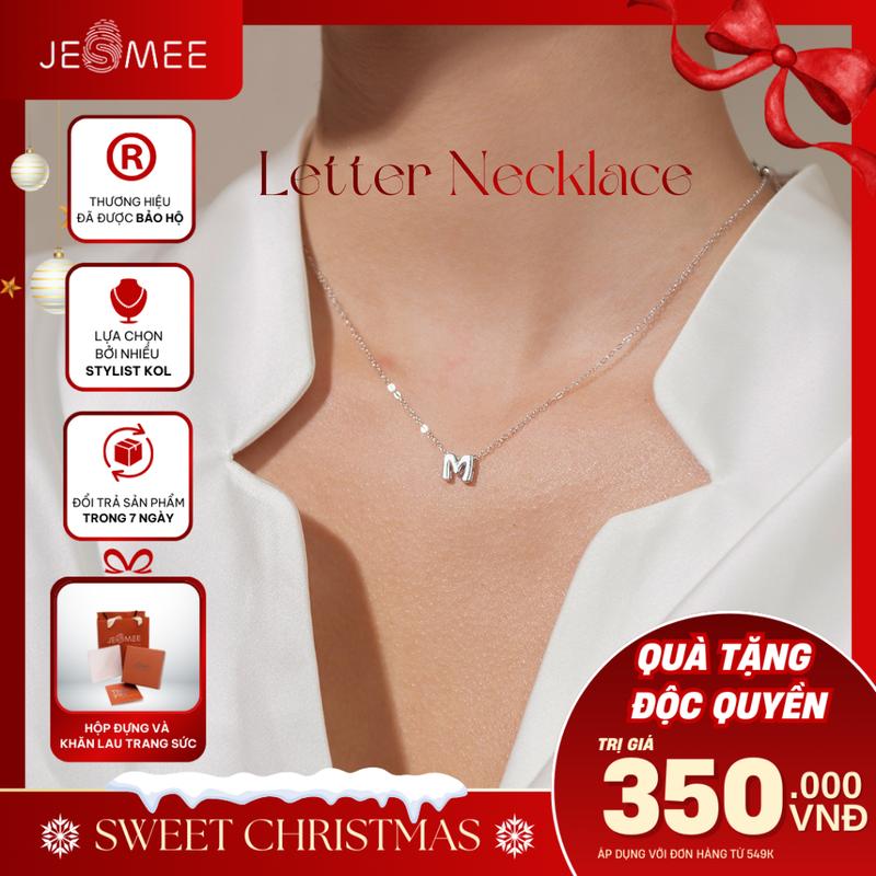  Dây chuyền chữ cái tùy chọn dễ thương thanh lịch mix theo tên làm quà tặng Jesmee - LE23205 dây chuyền bạc cho nữ 