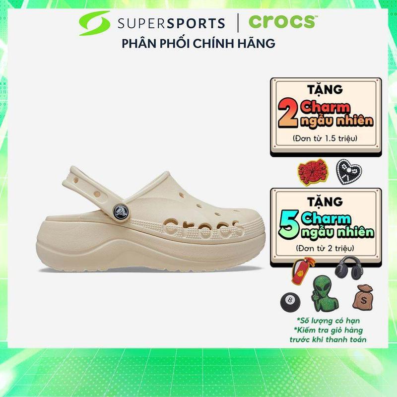  Giày Clog Nữ Crocs Baya Platform - Be - 208186-11S 