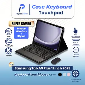 Case Keyboard Touchpad for Samsung Galaxy Tab A9+ A9 Plus 11 Inch 2023 WiFi 5G LTE SM X210 X215 X216 Casing Cover Flipcase Bluetooth Wireless Mouse Slot Pen Wireless Flip Standing Bookcover Softcase Tablet