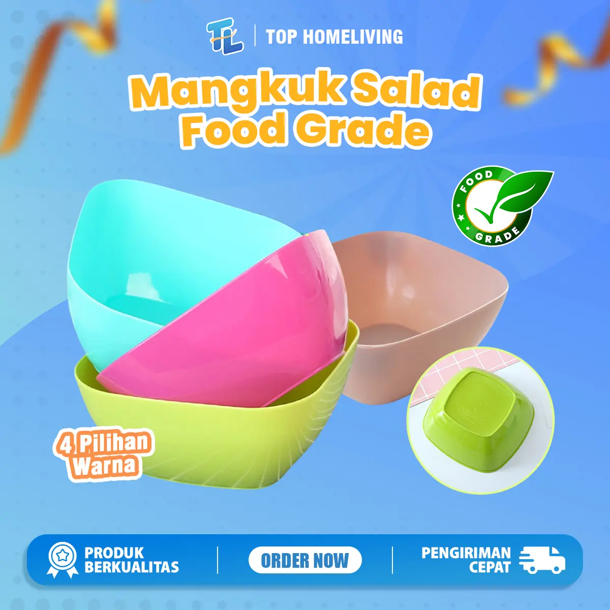 Mangkuk Salad Peralatan Makanan - Ideal untuk Hidangan Salad yang Lezat