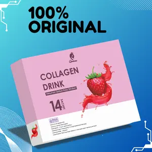 Queensi Collagen Drink BPOM Halal Terbaik Mencerahkan Kulit Kapsul Pemutih Vitamin C & L-Glutathione 14 Secret Original 100% Original