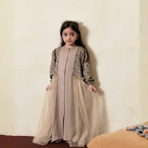 [HELLOMINI] 2-12T EID 2026 Azkia Premium Katun Nyaman | Dress Gamis Anak Perempuan Baju Lebaran Beige
