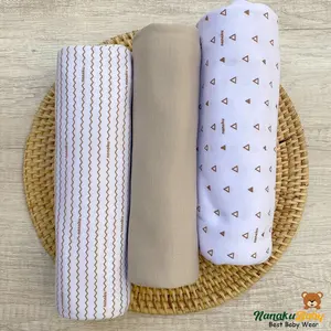 Nanaku Baby - Isi 3 PCS 6 PCS Bedong Bayi Pernel Bayi Baru Lahir Kualitas Premium Ukuran Jumbo 110 Cm x 90 Cm