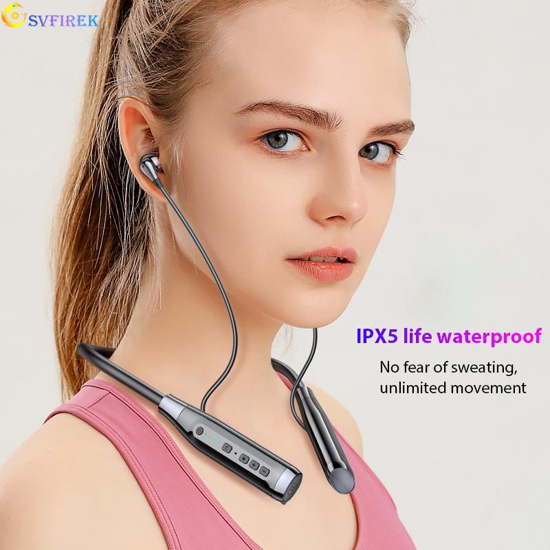 ROR - Tai nghe Bluetooth không dây đeo cổ, 4 loa, tai nghe bass, tai nghe thể thao, tai nghe không dây, giảm tiếng ồn thông minh, âm thanh nổi hai tai 9D, IPX5, chống thấm mồ hôi, thời gian chơi 100 giờ Nhét Tai Nghe Nhạc Earphone 7