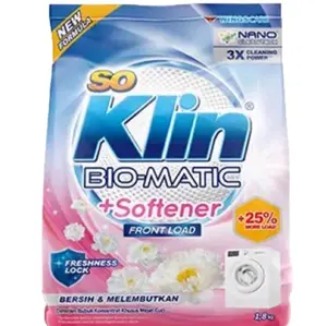 So Klin Bio-Matic Softener Front Load 1.8kg Bersih Melembutkan dengan 3X Cleaning Power dan Freshness Lock Nano Technology