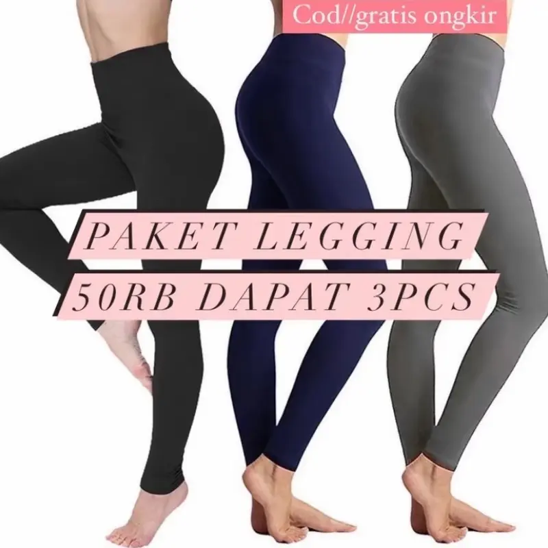 PAKET 50 RB DAPAT 3PCS LEGGING PANJANG BAHAN SPANDEX JERSEY WANITA/ADEM,TIDAK TERAWANG ketat 0