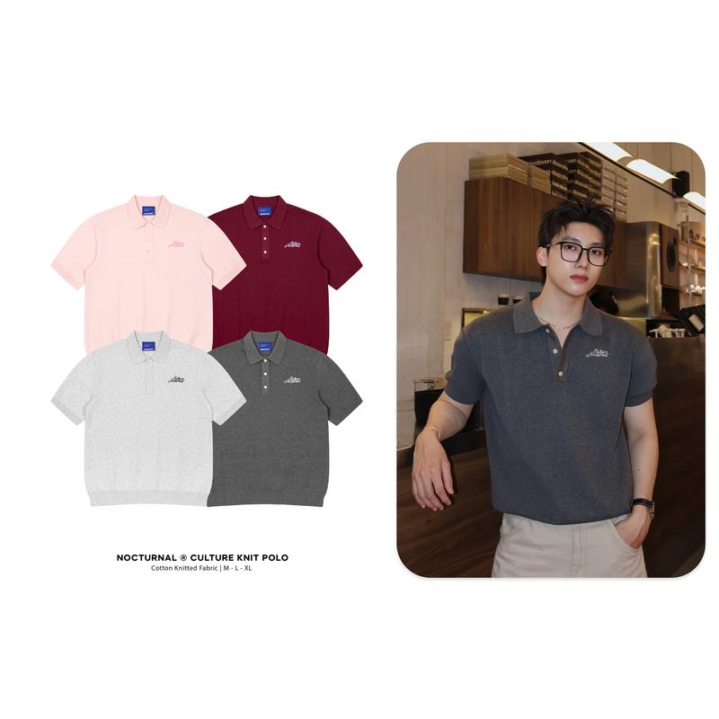 NEW ARRIVAL Áo Polo Len Dệt Kim Form Boxy Nocturnal Culture Knit Polo Cotton Cao Cấp Unisex Nam Nữ Localbrand