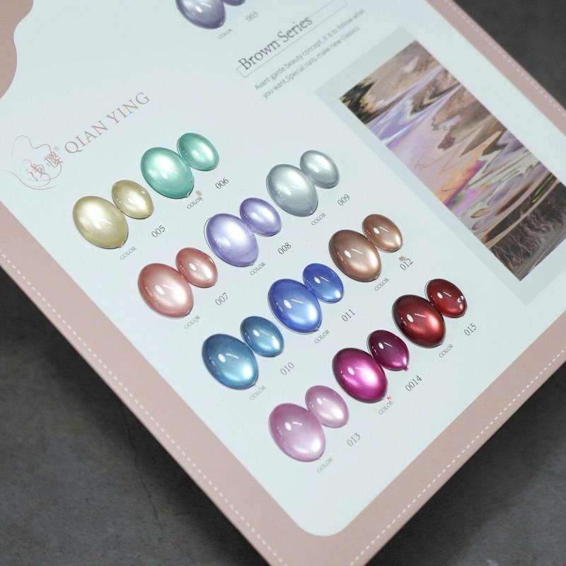 Set sơn mắt mèo ánh nước 15 màu XI HUIYA 15ml chai - tặng bảng màu