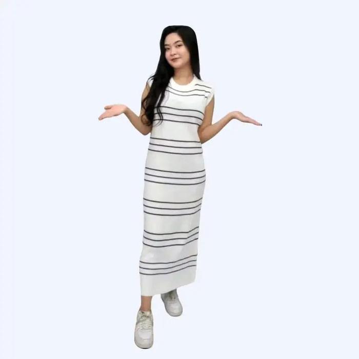 midi dress tanpa lengan SHIZUKA Embroidery Pocket Sleeveless with Belt  NOA EVERYDAY Jual SIMIFASHION Midi dress tanpa