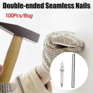 100pcs Paku 2 mata Double Head Rivet Seamless Paku Skirting Thread Two Way High Strength Skirting